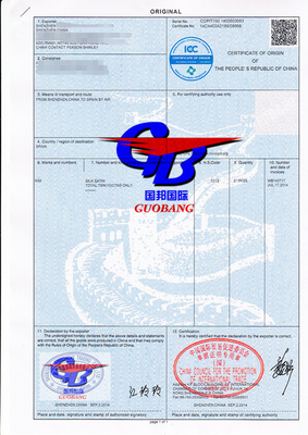 Formulário A Formulário E Formulário F Documento do certificado de origem TNT