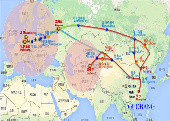 Transporte ferroviário de mercadorias de China para a Europa para serviços 40HQ e LCL