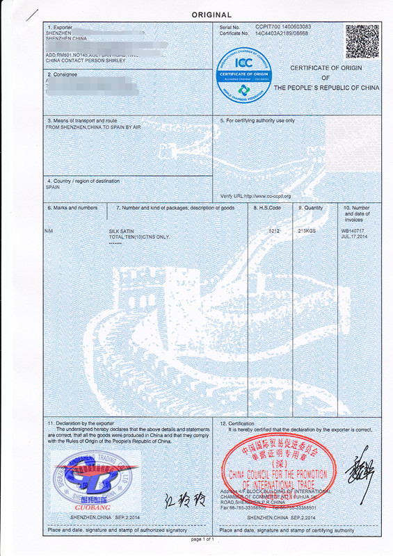 Formulário A Formulário E Formulário F Documento do certificado de origem TNT